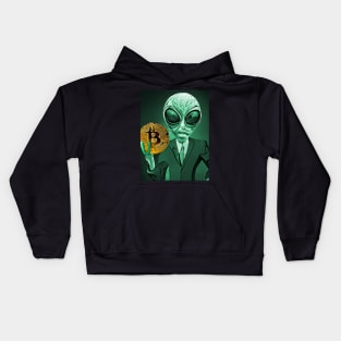 Alien Bitcoin Collectors Mars Invasion Sci-fi Kids Hoodie